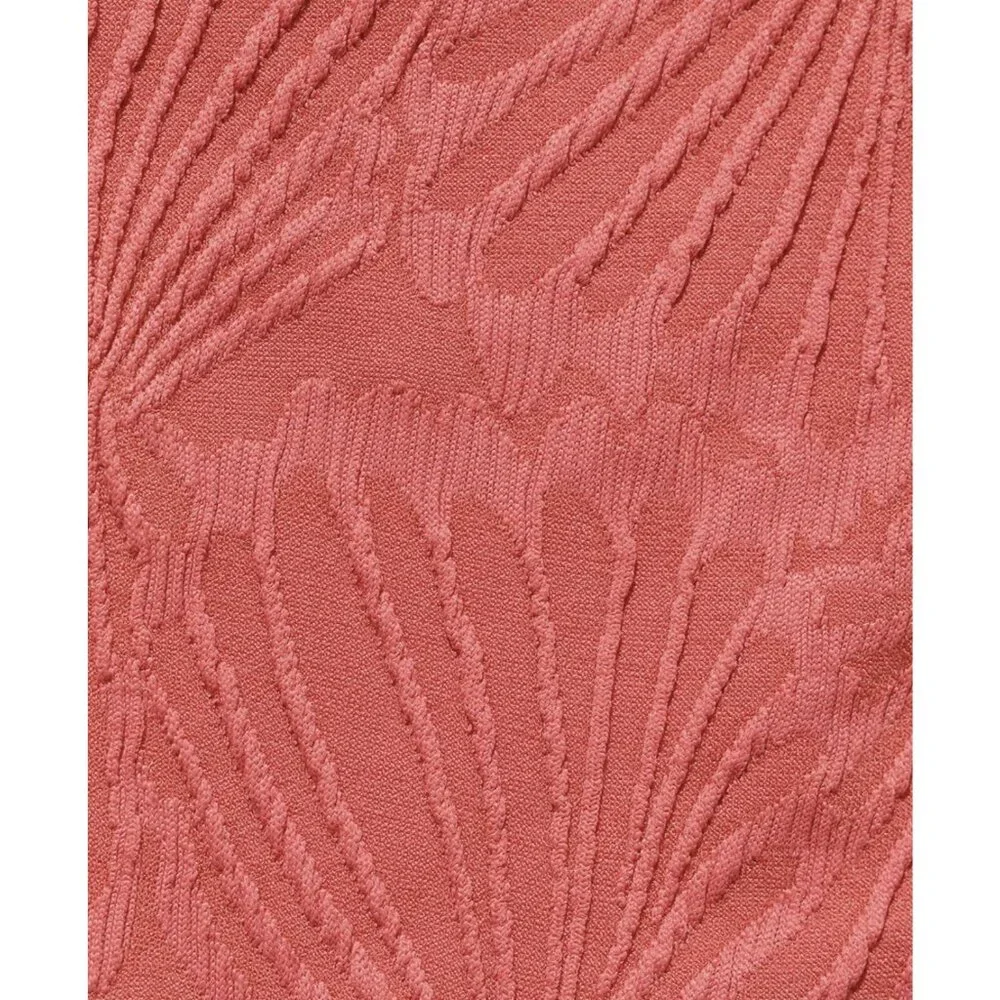 Berlook Red Textured Shells Wrap Cover Up Skirt Large Ruffled Midi Tie Side